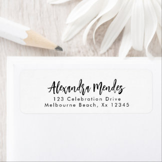 Etiqueta Modern simple elegant script return address