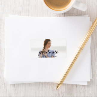 Etiqueta Modern Simple Graduation Photo Address Label