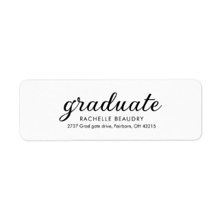 Etiqueta Modern Simple Graduation Return Address Label