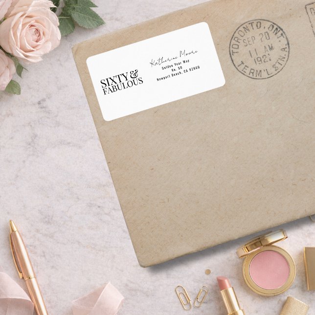 Etiqueta Modern Sixty and Fabulous Bold 60th Birthday Party (Subido por el creador)