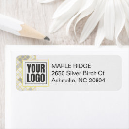 Etiqueta Modern Yellow & Gray Geometric Address Label