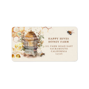 Etiqueta Moderna acuarela de Bee Hive Beekeeper