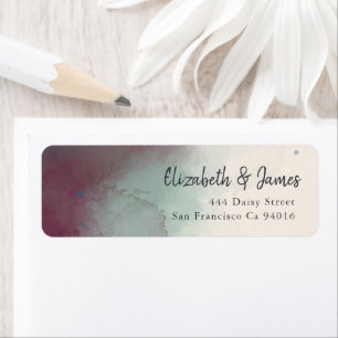 Etiqueta Moderna acuarela Jewel Tones Boho Boda