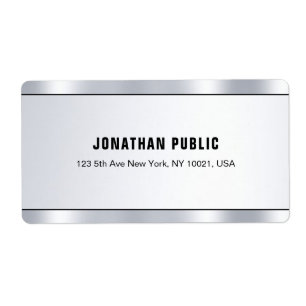 Etiqueta Moderna apariencia de plata moderna y sofisticada
