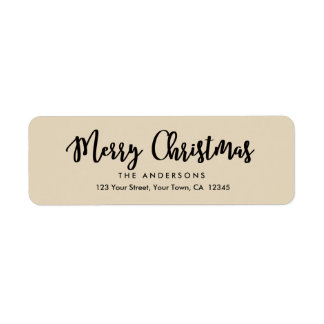 Etiqueta Moderna caligrafía Feliz Navidad Script de vacacio