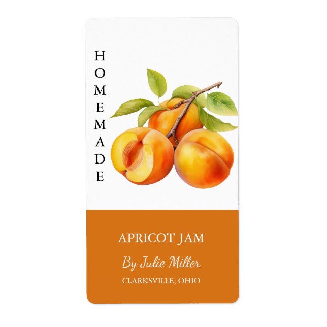 Etiqueta moderna casera de Apricot Jam (Frente)