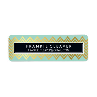 Etiqueta MODERNA CHEVRON PATTERN moderna y sencilla menta d