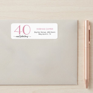 Etiqueta Moderna Cumpleaños De 40 Años Atractiva Y Bold