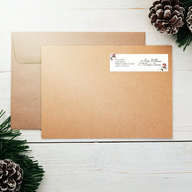 Etiqueta moderna de Boda Rubor de verano con Rosa  (Subido por el creador)