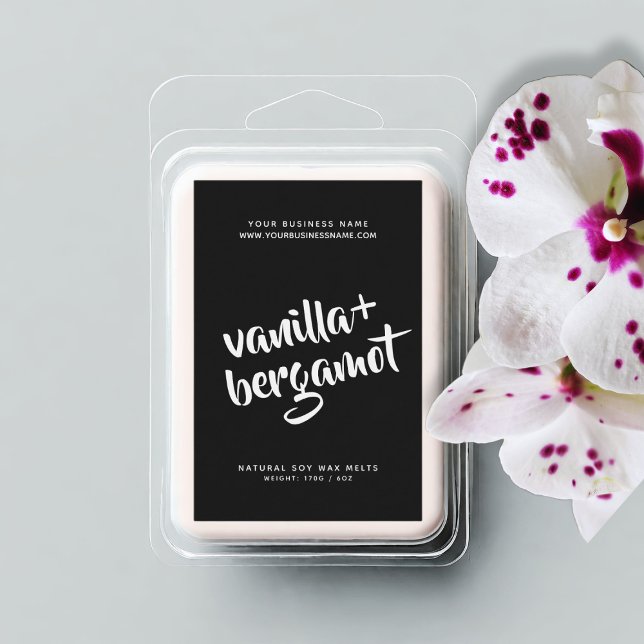 Etiqueta moderna de cera de soja negra derrite (Subido por el creador)