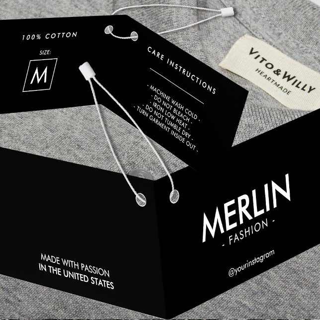 Etiqueta moderna de colgador plegado negro (Subido por el creador)