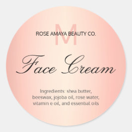 Etiqueta moderna de cuidado de la piel de crema de
