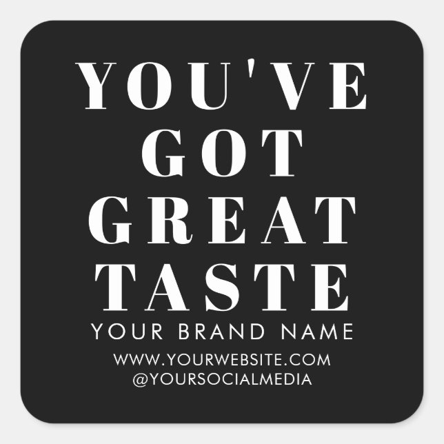 Etiqueta moderna de empaquetado de caja negra (Anverso)