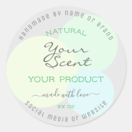 Etiqueta moderna de envasado de producto con círcu