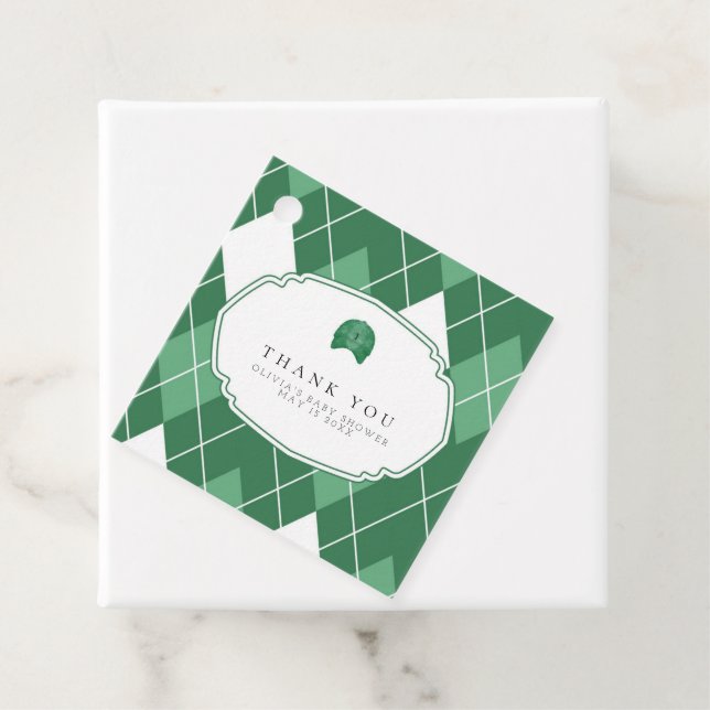 Etiqueta moderna de favores de golf verde (In situ)