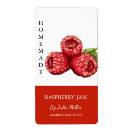 Etiqueta moderna de frambuesa casera