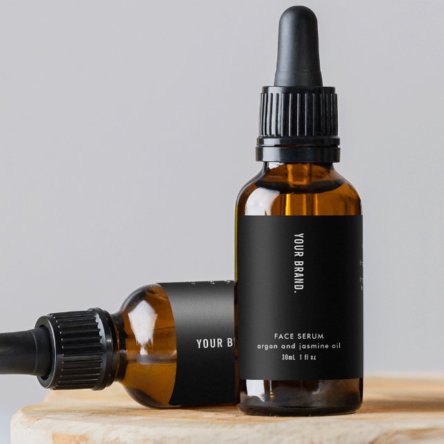 Etiqueta moderna de frasco cosmético simple negro  (Subido por el creador)