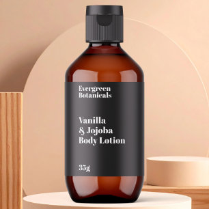 Etiqueta moderna de frasco de cosméticos negros