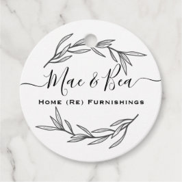 Etiqueta moderna de hoja de laurel