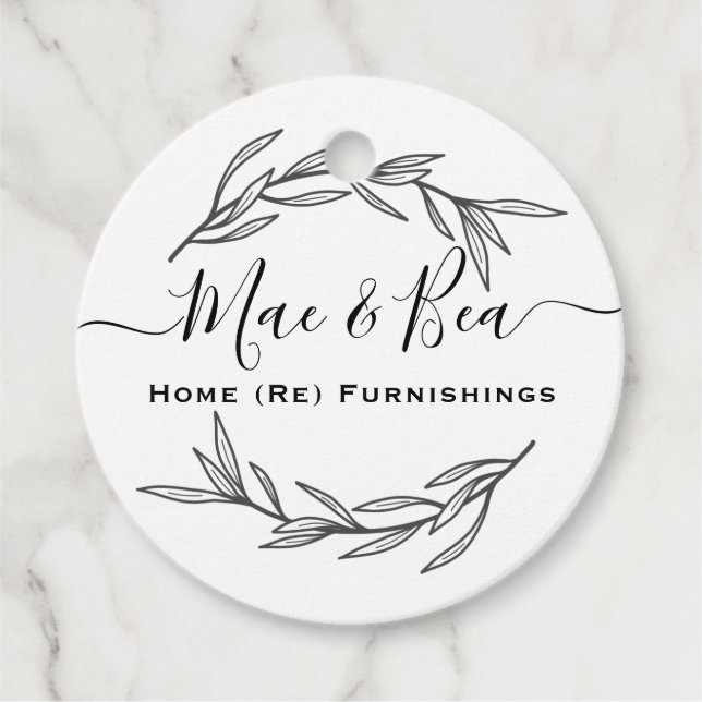 Etiqueta moderna de hoja de laurel (Anverso)