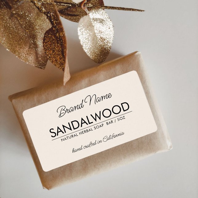 Etiqueta moderna de jabón beige simple (Subido por el creador)