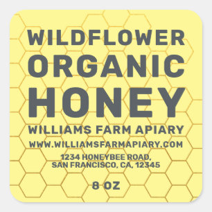 Etiqueta moderna de jabón de miel de abeja amarill