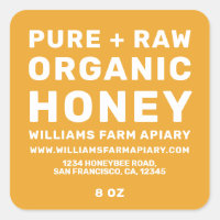 Etiqueta moderna de jabón de miel de abeja amarill