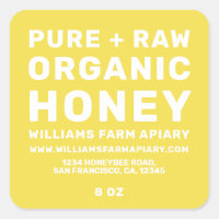 Etiqueta moderna de jabón de miel de abeja amarill