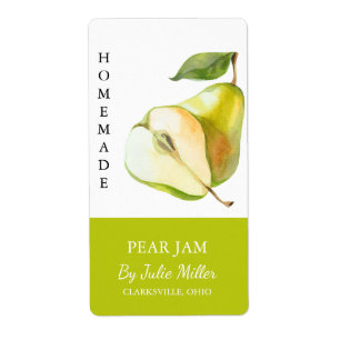 Etiqueta moderna de jam de pera casera