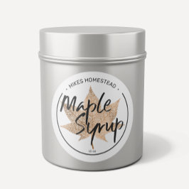 Etiqueta moderna de jarabe de arce de cobre Hoja d