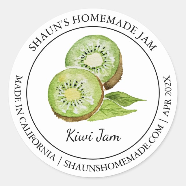 Etiqueta moderna de Kiwi Jam (Anverso)