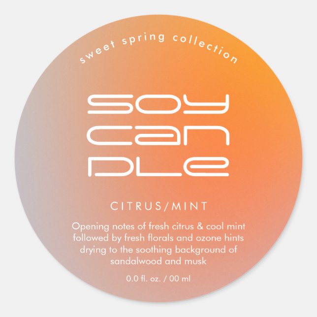 Etiqueta moderna de la vara del producto gradiente (Anverso)