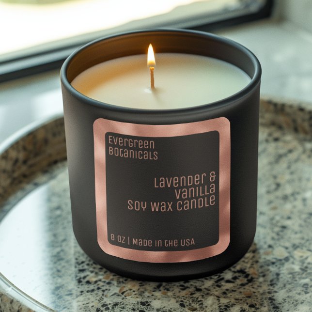 etiqueta moderna de la vela de lujo rosa negro cua (Subido por el creador)