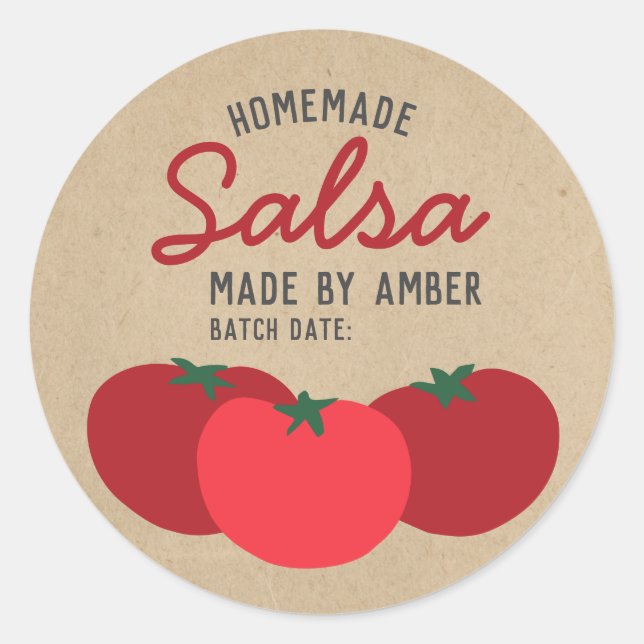 Etiqueta moderna de lata de tomate de salsa casera (Anverso)