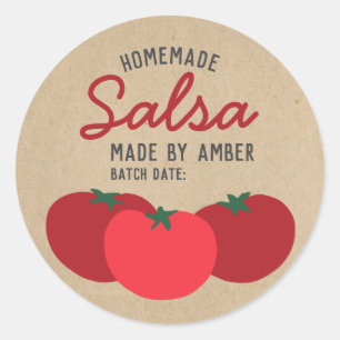 Etiqueta moderna de lata de tomate de salsa casera