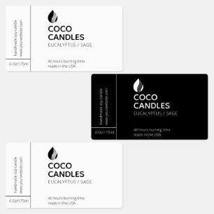 Etiqueta moderna de logotipo de velas en blanco y 