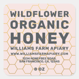 Etiqueta moderna de miel de abeja de abeja de miel