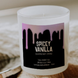 Etiqueta moderna de Moda de gotas púrpura rosadas