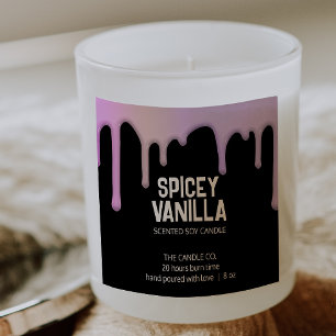 Etiqueta moderna de Moda de gotas púrpura rosadas