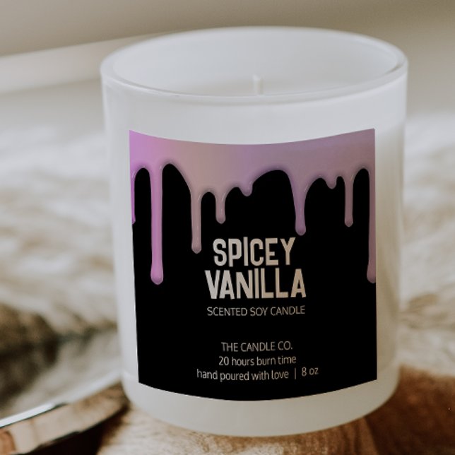 Etiqueta moderna de Moda de gotas púrpura rosadas  (Subido por el creador)