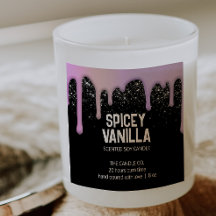 Etiqueta moderna de Moda de gotas púrpura rosadas 