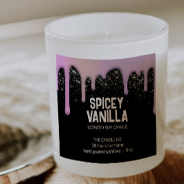 Etiqueta moderna de Moda de gotas púrpura rosadas