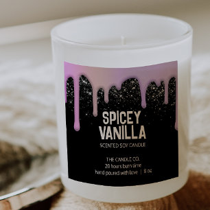 Etiqueta moderna de Moda de gotas púrpura rosadas