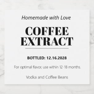 Etiqueta moderna de pegatina de extracto de café Z