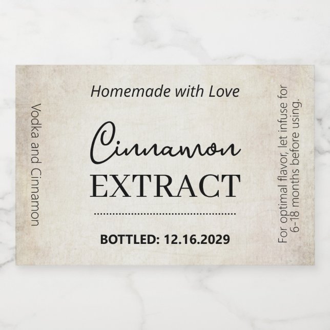 Etiqueta moderna de pegatina de extracto de canela (Etiqueta única)