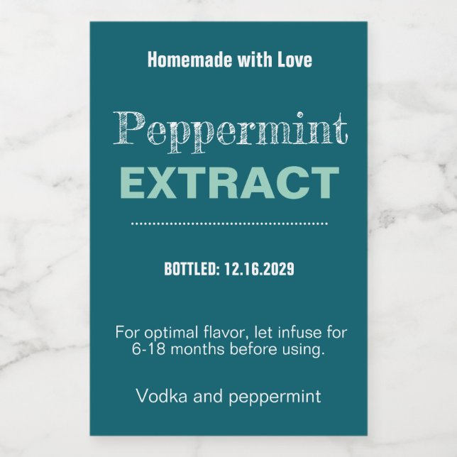 Etiqueta moderna de pegatina de extracto de menta  (Etiqueta única)