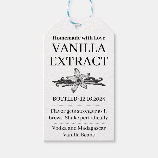 Etiqueta Moderna de Pegatina de Extracto de Vainil (Anverso)