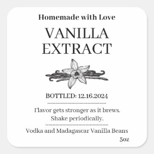 Etiqueta Moderna de Pegatina de Extracto de Vainil