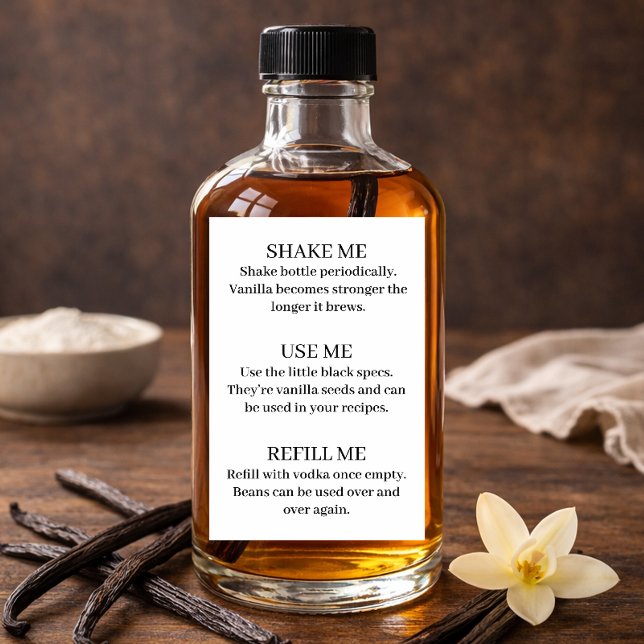 Etiqueta moderna de pegatina de extracto de vainil (Subido por el creador)