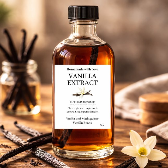Etiqueta Moderna de Pegatina de Extracto de Vainil (Subido por el creador)